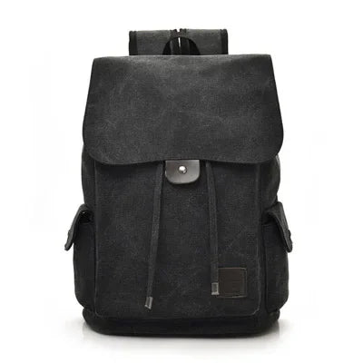 Sac à Dos en Toile Kaki pour Homme - Rabat à Poches Vintage