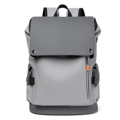 Sac à Dos Travail Homme Gris - Rabat à Boucles Pratique