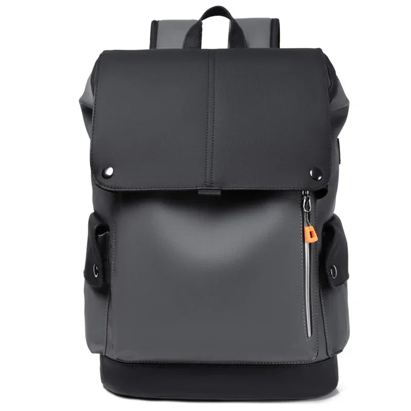 Sac à Dos Travail Homme Gris - Rabat à Boucles Pratique