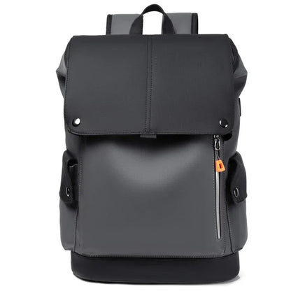 Sac à Dos Travail Homme Gris - Rabat à Boucles Pratique