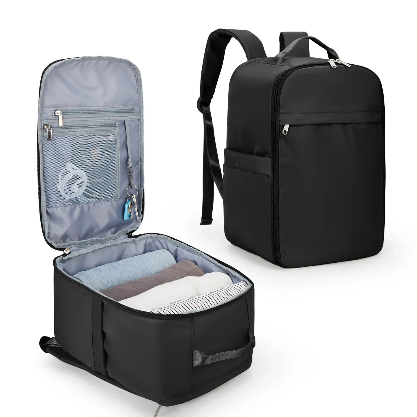 Sac à Dos Valise Cabine Noir avec Compartiment Organisateur Homme