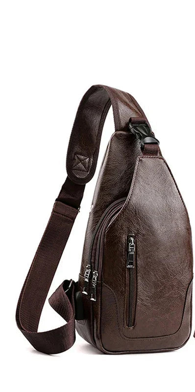 Sac Bandoulière Homme Luxe en Cuir, Compact et Multipoche