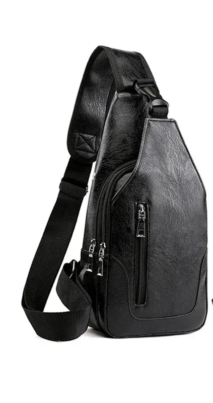 Sac Bandoulière Homme Luxe en Cuir, Compact et Multipoche