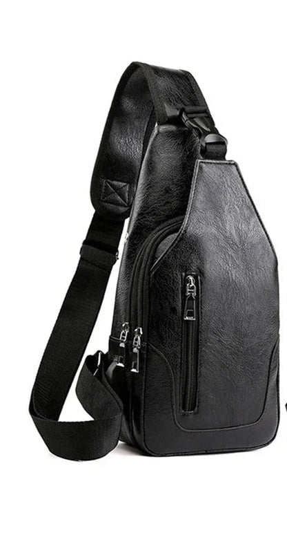 Sac Bandoulière Homme Luxe en Cuir, Compact et Multipoche