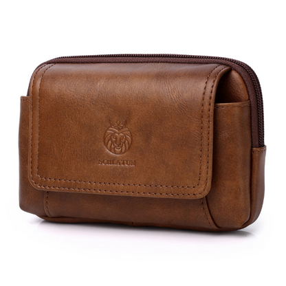 Sac Ceinture Homme en Cuir, Compact avec Fermeture à Bouton