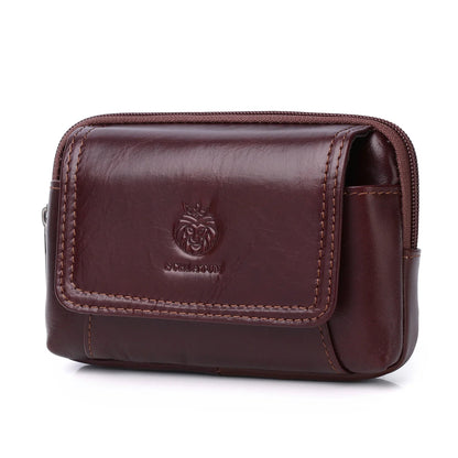 Sac Ceinture Homme en Cuir, Compact avec Fermeture à Bouton