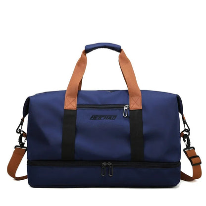 Sac de Voyage en Tissu Camel Homme - Sac Week-end Multipoche