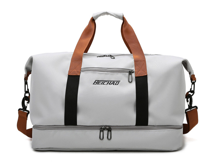 Sac de Voyage en Tissu Camel Homme - Sac Week-end Multipoche