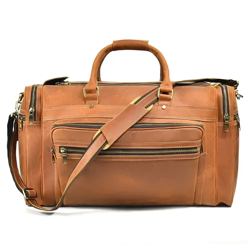 Sac de Voyage Homme Cuir Rectangulaire - Sac Multi-Poches