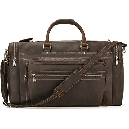 Sac de Voyage Homme Cuir Rectangulaire - Sac Multi-Poches