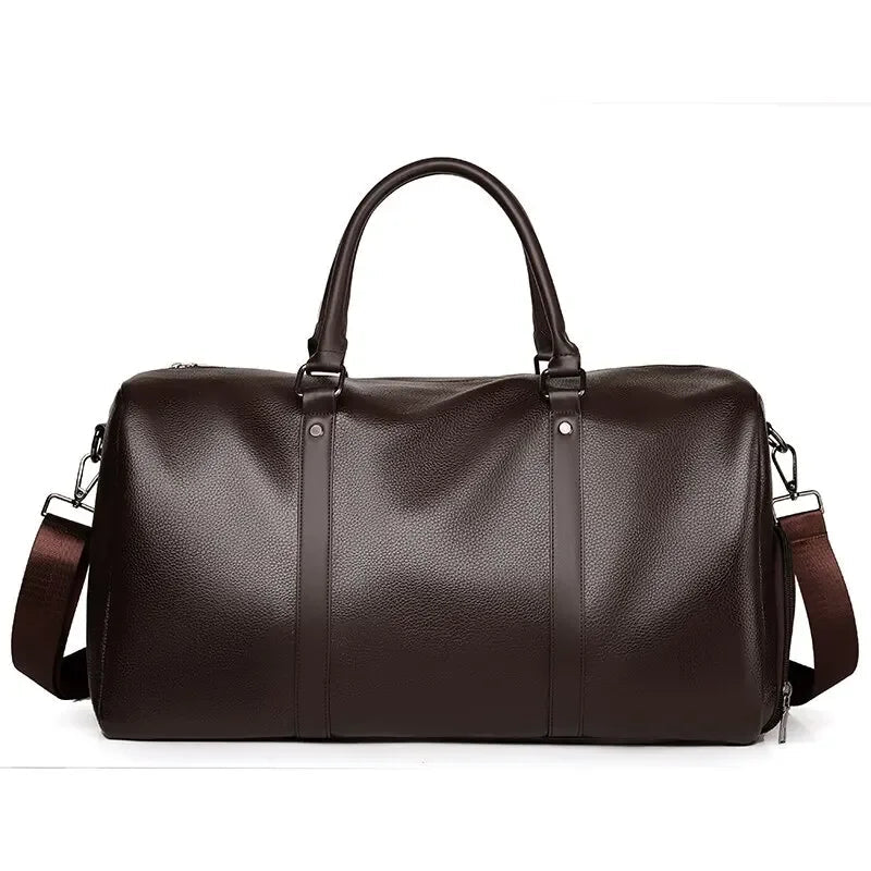 Sac de Voyage en Toile Marron Homme - Sac Week-end Vintage