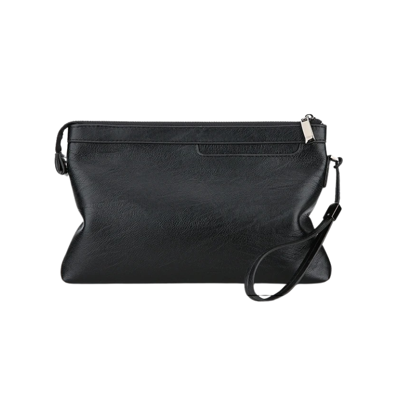 Sac Pochette pour Homme en Cuir, Compact avec Poche Zippée