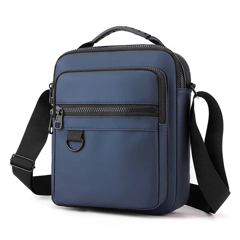 Sac Sacoche Homme Multipoche, Bandoulière Réglable et Poignée