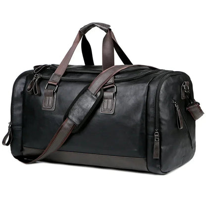 Sac de Voyage Homme en Cuir Marron - Sac Week-end Vintage