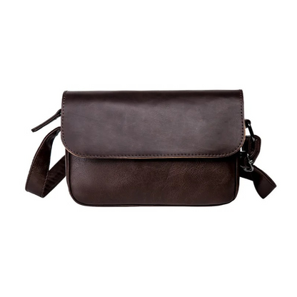 Petite Sacoche Bandoulière Cuir Homme - Pochette Vintage Brun