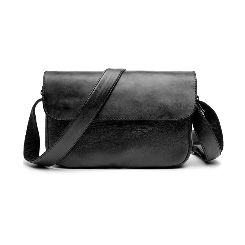 Petite Sacoche Bandoulière Cuir Homme - Pochette Vintage Brun