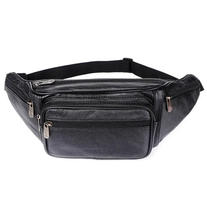 Sacoche Banane Cuir Homme, Multi-Poches et Sangle Ajustable