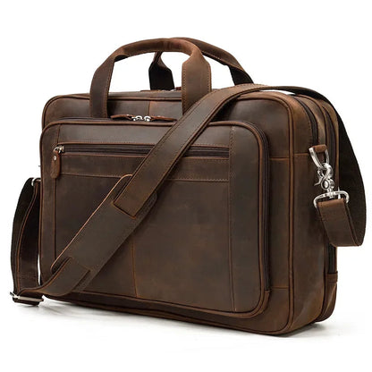 Sacoche Bandoulière Cuir Homme, Format Cartable Business Chic