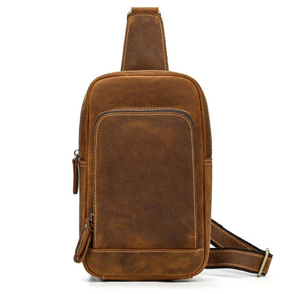 Sacoche Bandoulière en Cuir pour Homme, Format Compact Sling