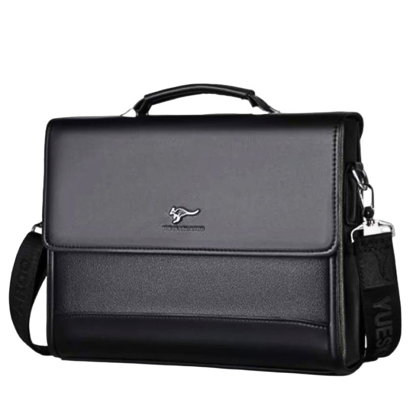 Sacoche Homme en Toile Grise - Sac Besace Bouton Pression