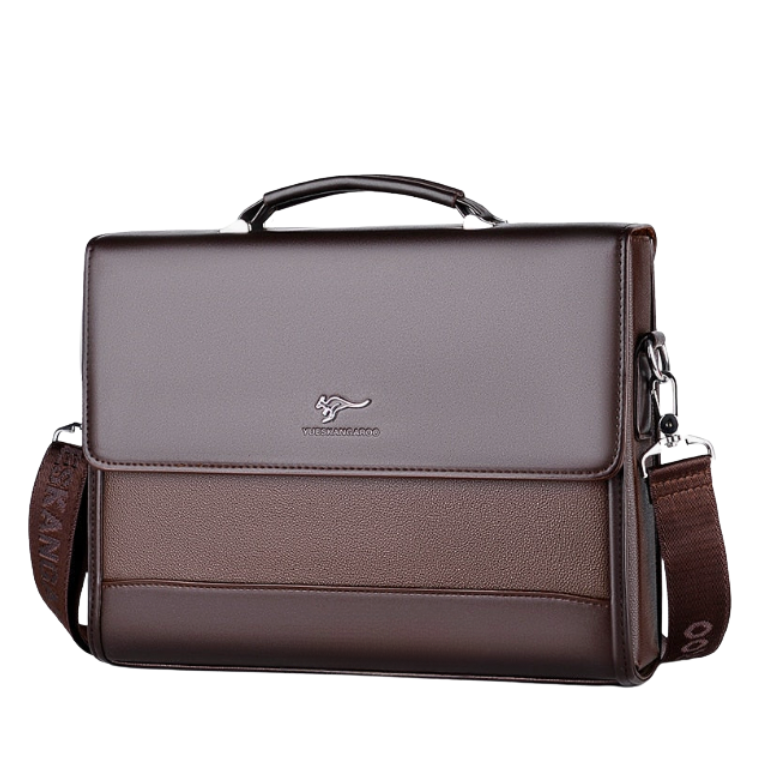 Sacoche Homme en Toile Grise - Sac Besace Bouton Pression