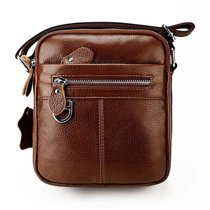 Sacoche en Cuir Bandoulière pour Homme Noire Poche Zippée Discrète