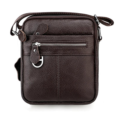 Sacoche en Cuir Bandoulière pour Homme Noire Poche Zippée Discrète