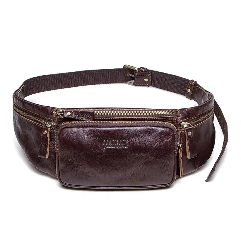 Sacoche Homme Banane Cuir
