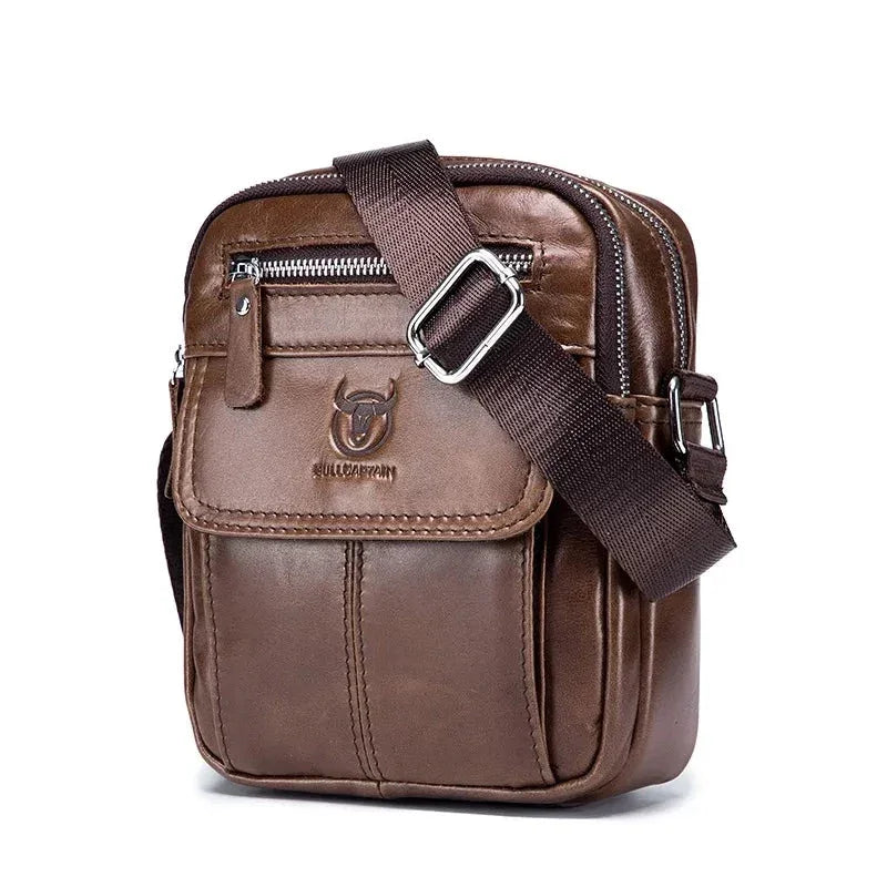 Sacoche Homme Cuir Bandoulière Noire, Sac Besace Multicolore