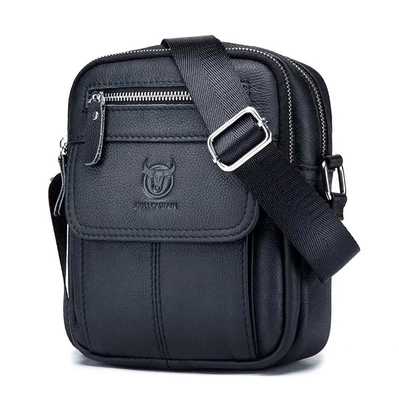 Sacoche Homme Cuir Bandoulière Noire, Sac Besace Multicolore