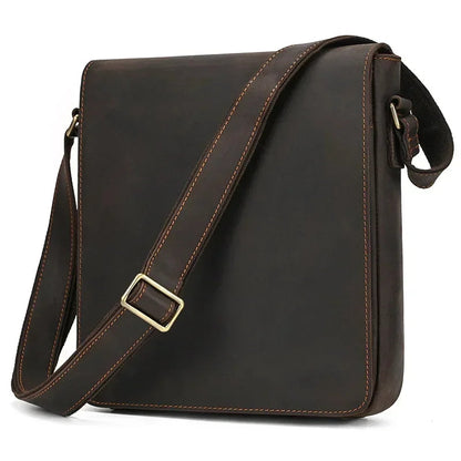 Sacoche Homme Cuir Luxe Marron, Sac Messager à Rabat Vintage