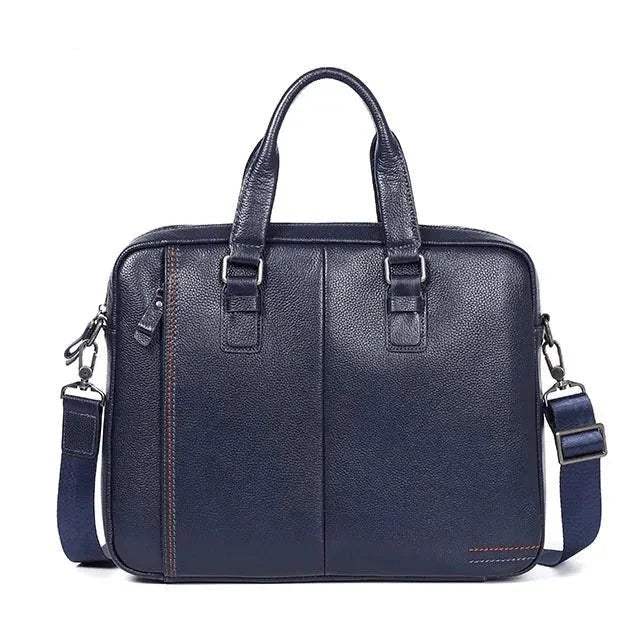 Sacoche Homme Cuir Ordinateur, Cartable à Poignées Doubles