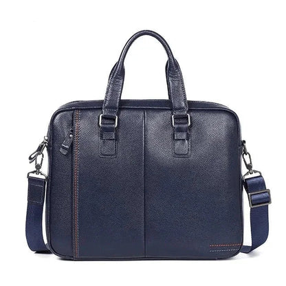 Sacoche Homme Cuir Ordinateur, Cartable à Poignées Doubles