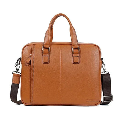 Sacoche Homme Cuir Ordinateur, Cartable à Poignées Doubles