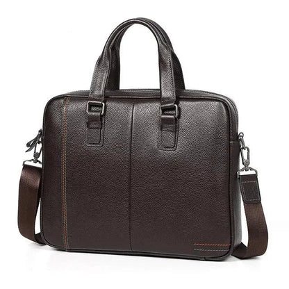 Sacoche Homme Cuir Ordinateur, Cartable à Poignées Doubles