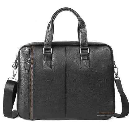 Sacoche Homme Cuir Ordinateur, Cartable à Poignées Doubles