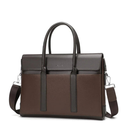 Sacoche Homme d'Affaires Noire, Cartable Cuir Poignées Doubles