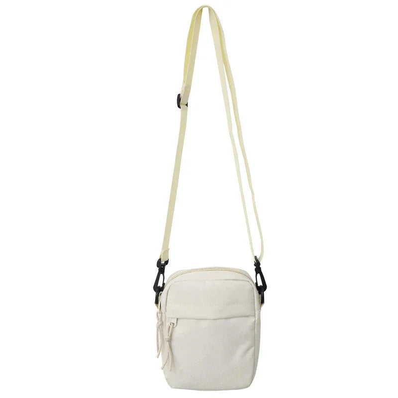 Sacoche Homme en Tissu Blanc, Petit Sac Bandoulière Léger