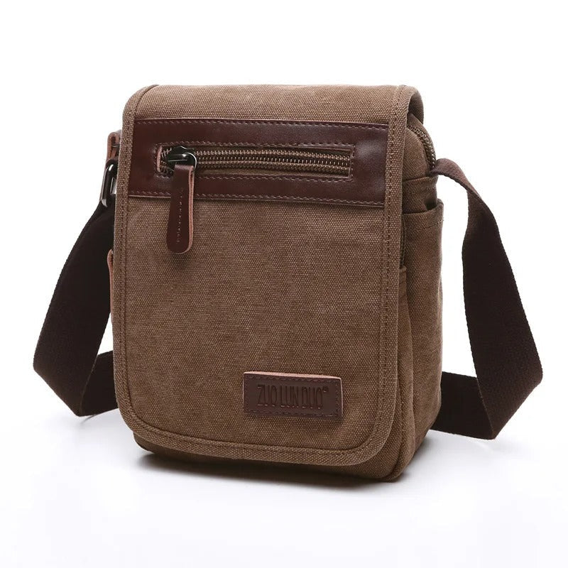 Grande Sacoche Bandoulière Homme Toile - Sac Besace Vintage