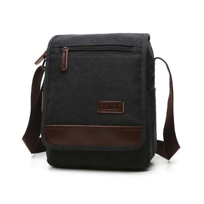 Grande Sacoche Bandoulière Homme Toile - Sac Besace Vintage