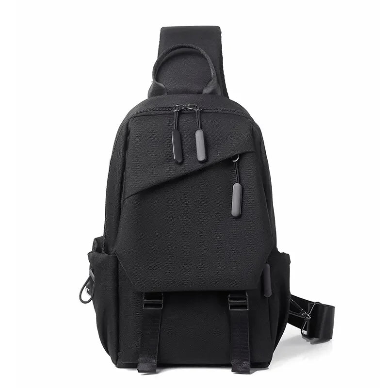 Sacoche Homme Poitrine Bandoulière Noire, Sac de Sport Léger