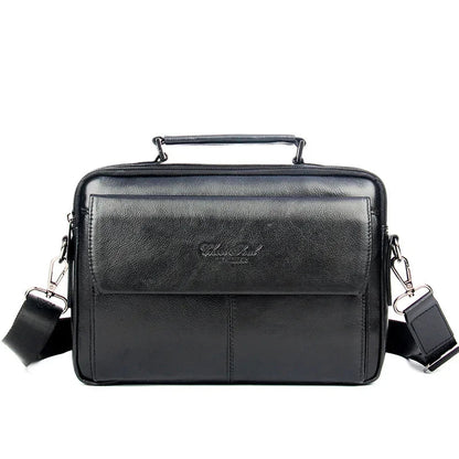 Sacoche Homme Rectangulaire Noire, Sac Cuir à Poignée Rigide