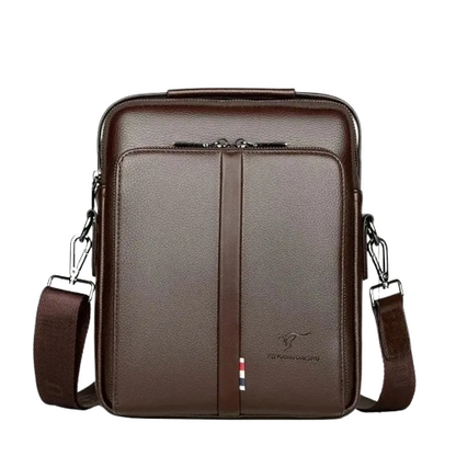 Sacoche Homme Rigide Noire, Sac Cuir à Bandoulière Structuré