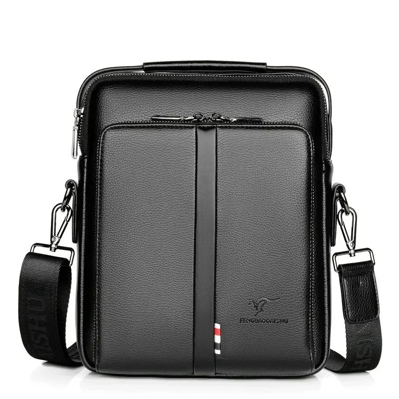 Sacoche Homme Rigide Noire, Sac Cuir à Bandoulière Structuré