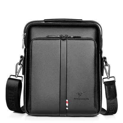Sacoche Homme Rigide Noire, Sac Cuir à Bandoulière Structuré