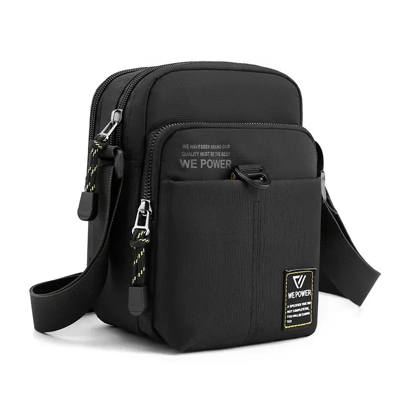 Sacoche Homme Tissu Vert Foncé, Sac Bandoulière Multipoches