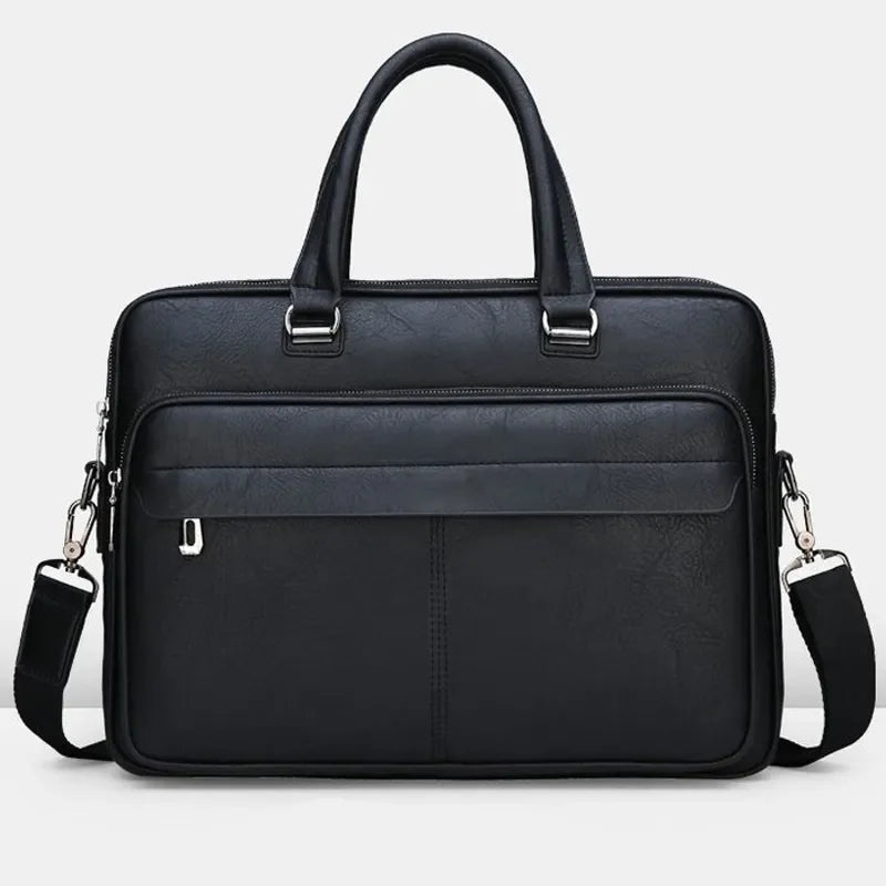 Sacoche Homme Travail Marron, Cartable Cuir Poignées Doubles
