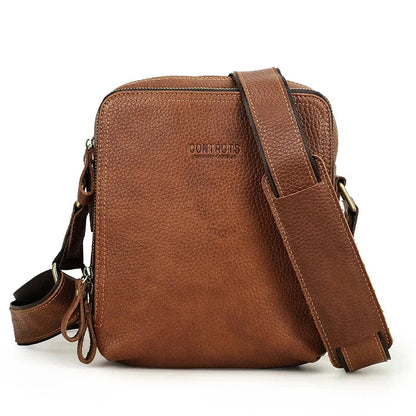 Sacoche Homme Cuir Bandoulière Noire, Sac Besace Multicolore