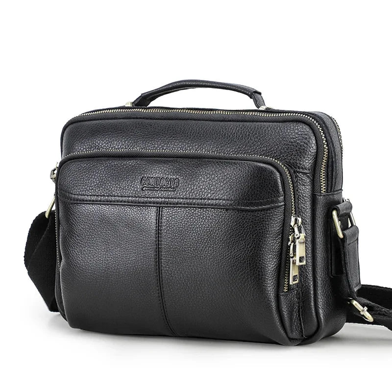 Sacoche Marron Homme Crazy Horse, Sac Cuir Grande Capacité