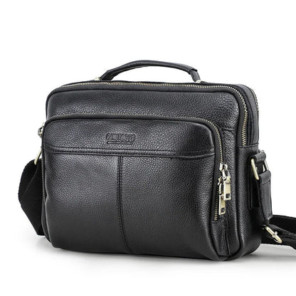 Sacoche Marron Homme Crazy Horse, Sac Cuir Grande Capacité